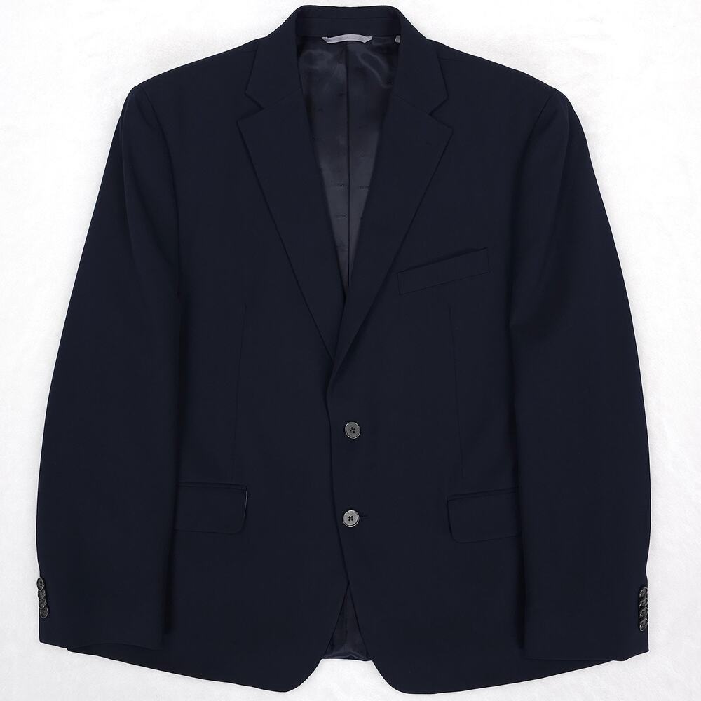 Michael Kors Mens Classic Fit Sport Coat 44S Navy Solid Textured Stretch NWOT